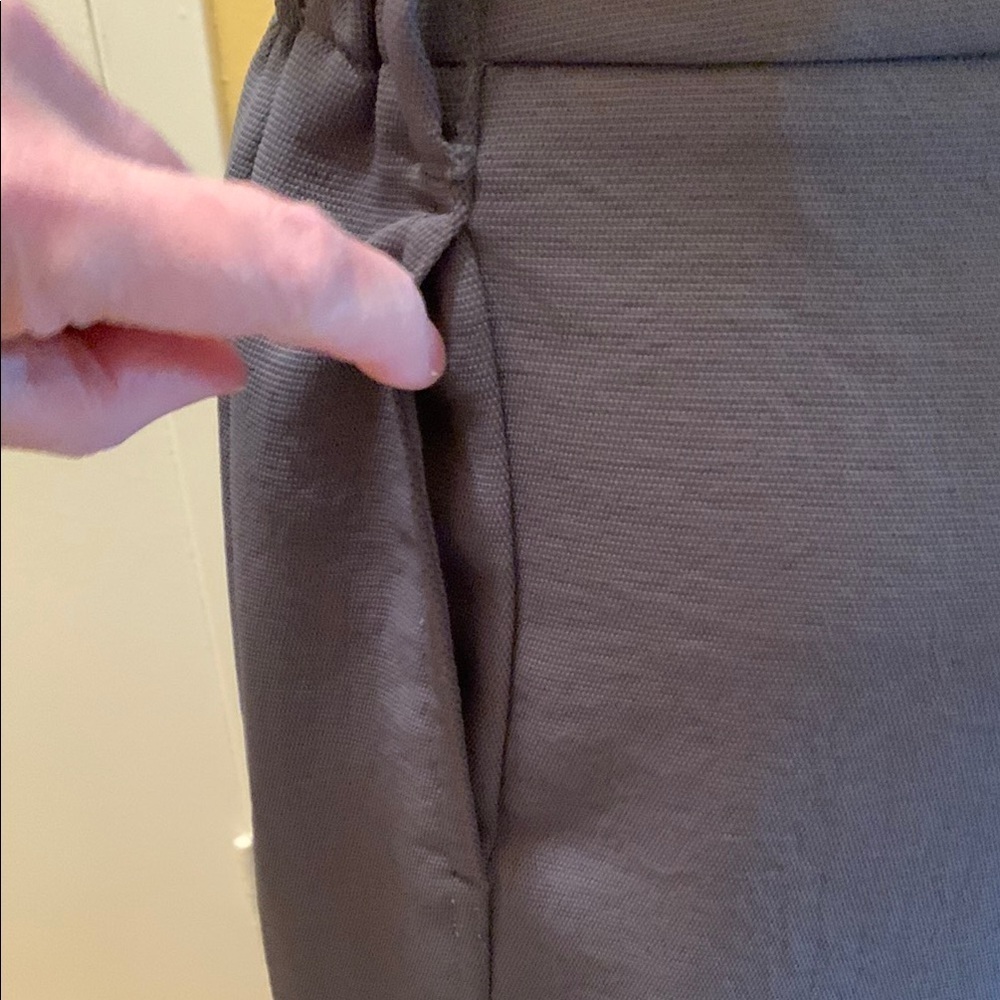 Wilfred Paperbag Front Waist Wide-Leg Pants Gray-Green Textured Size 4 - Picture 5 of 13
